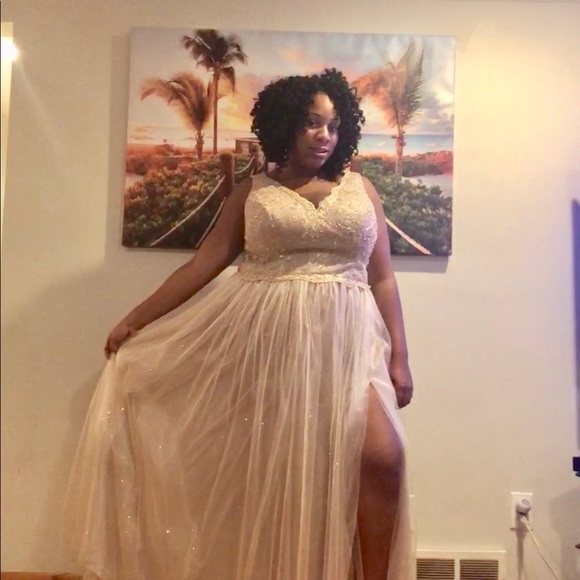 ivory gold wedding dress